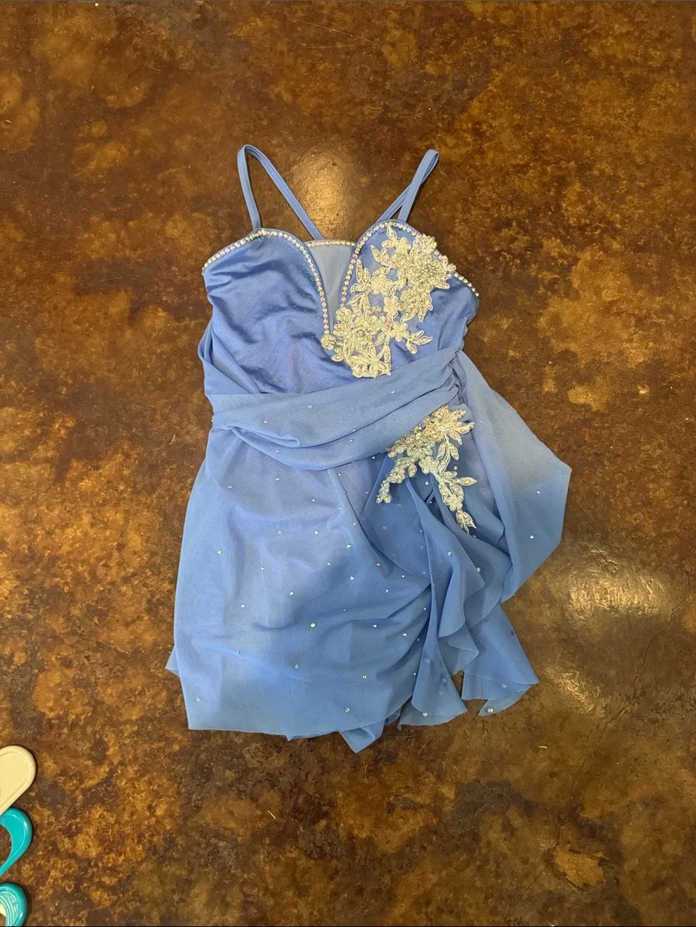Blue  Beaded Custom Dance Costume